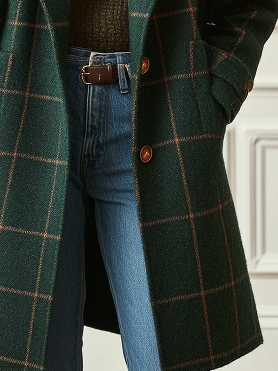 Jennifer Wool Check Coat - Image 6