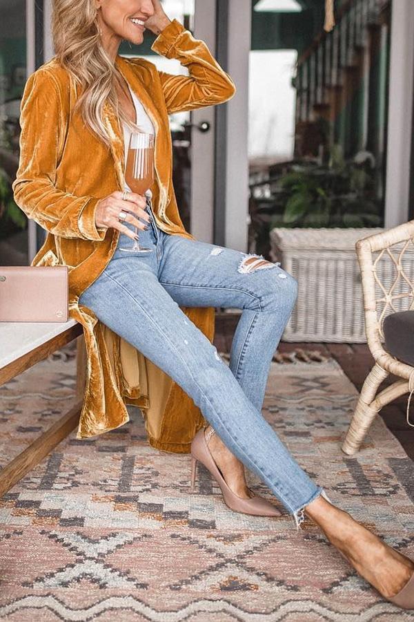 Ladies Stylish Suede Kimono Jacket - Isabella - Image 3
