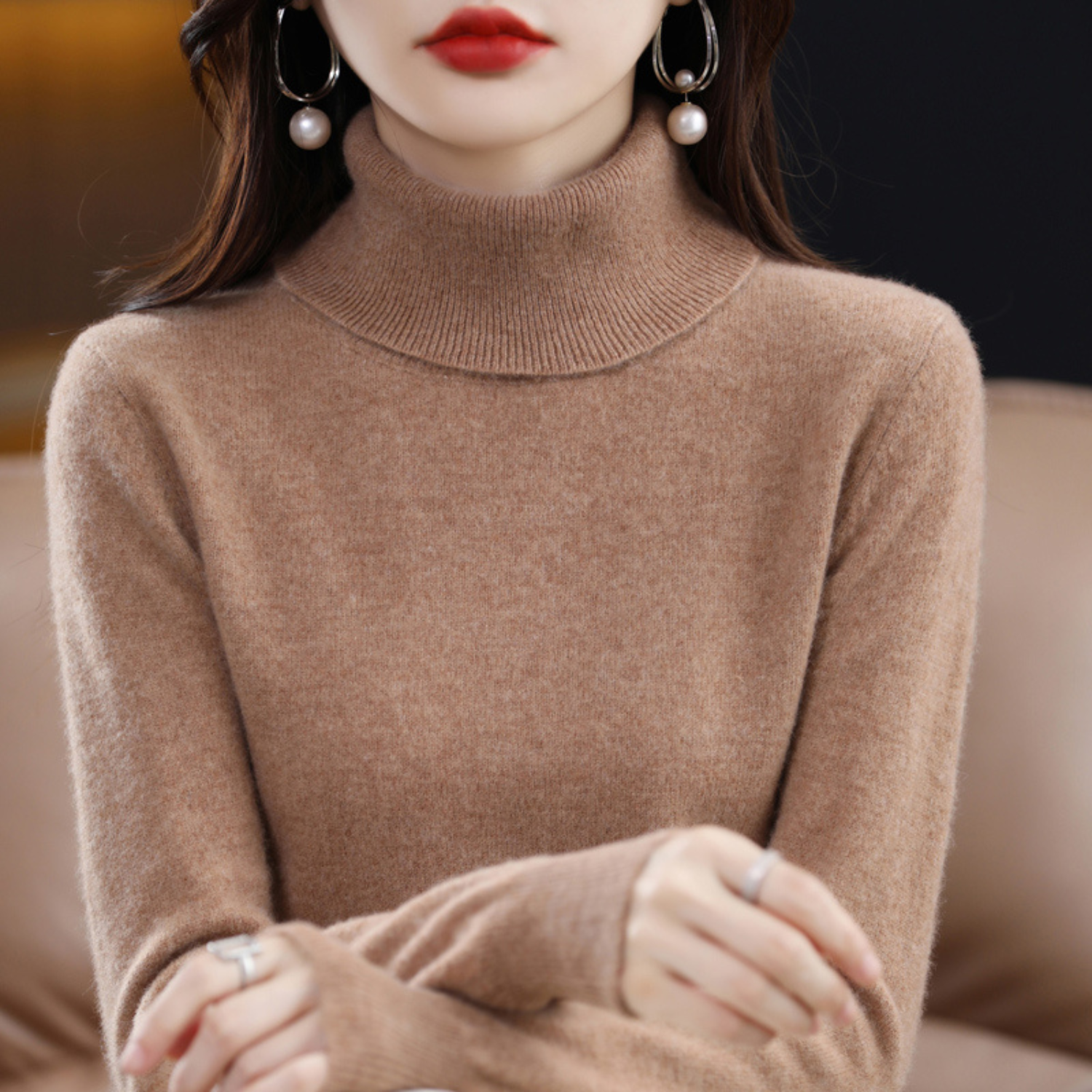 Luxury Cashmere Ladies Turtleneck - Elena - Image 12