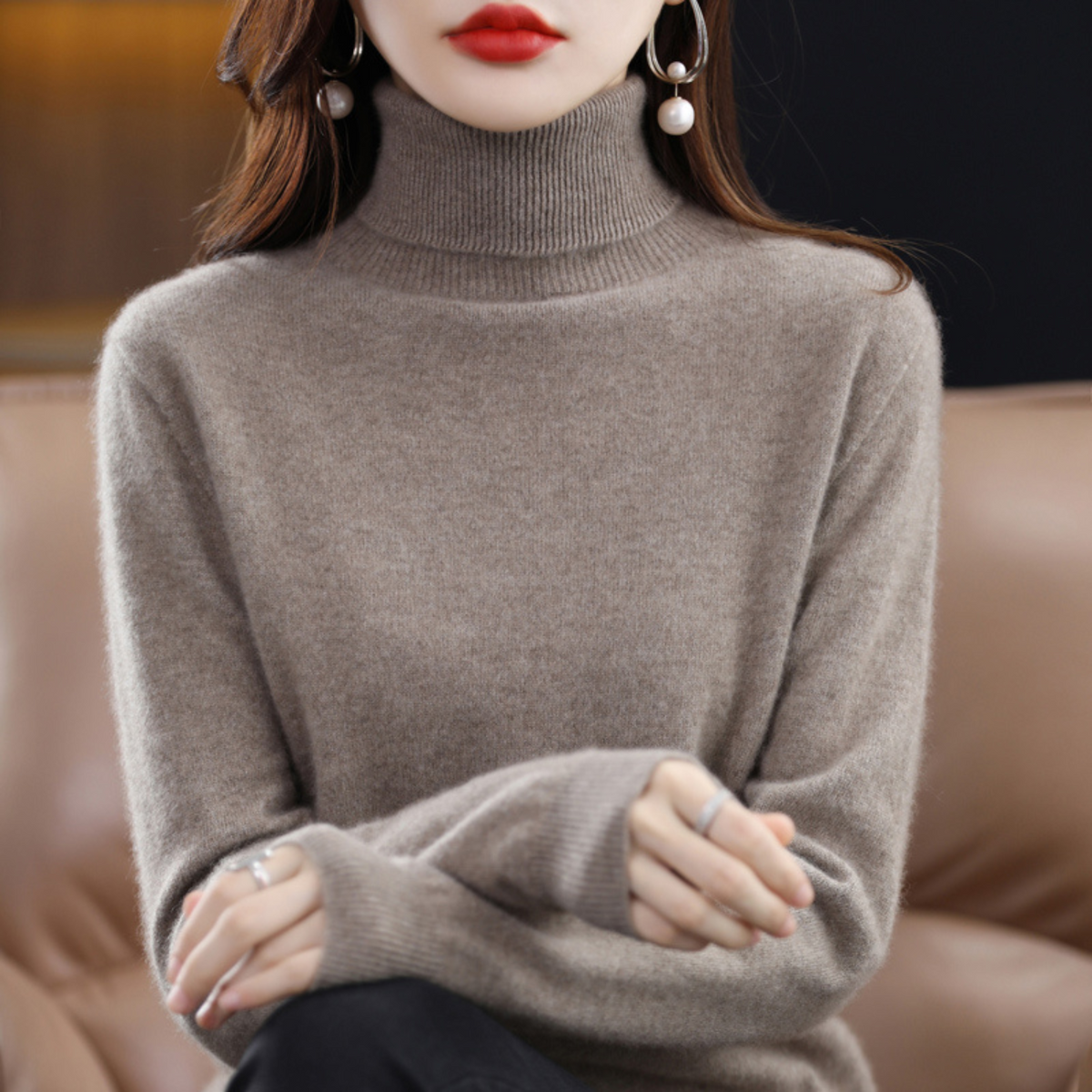 Luxury Cashmere Ladies Turtleneck - Elena - Image 13
