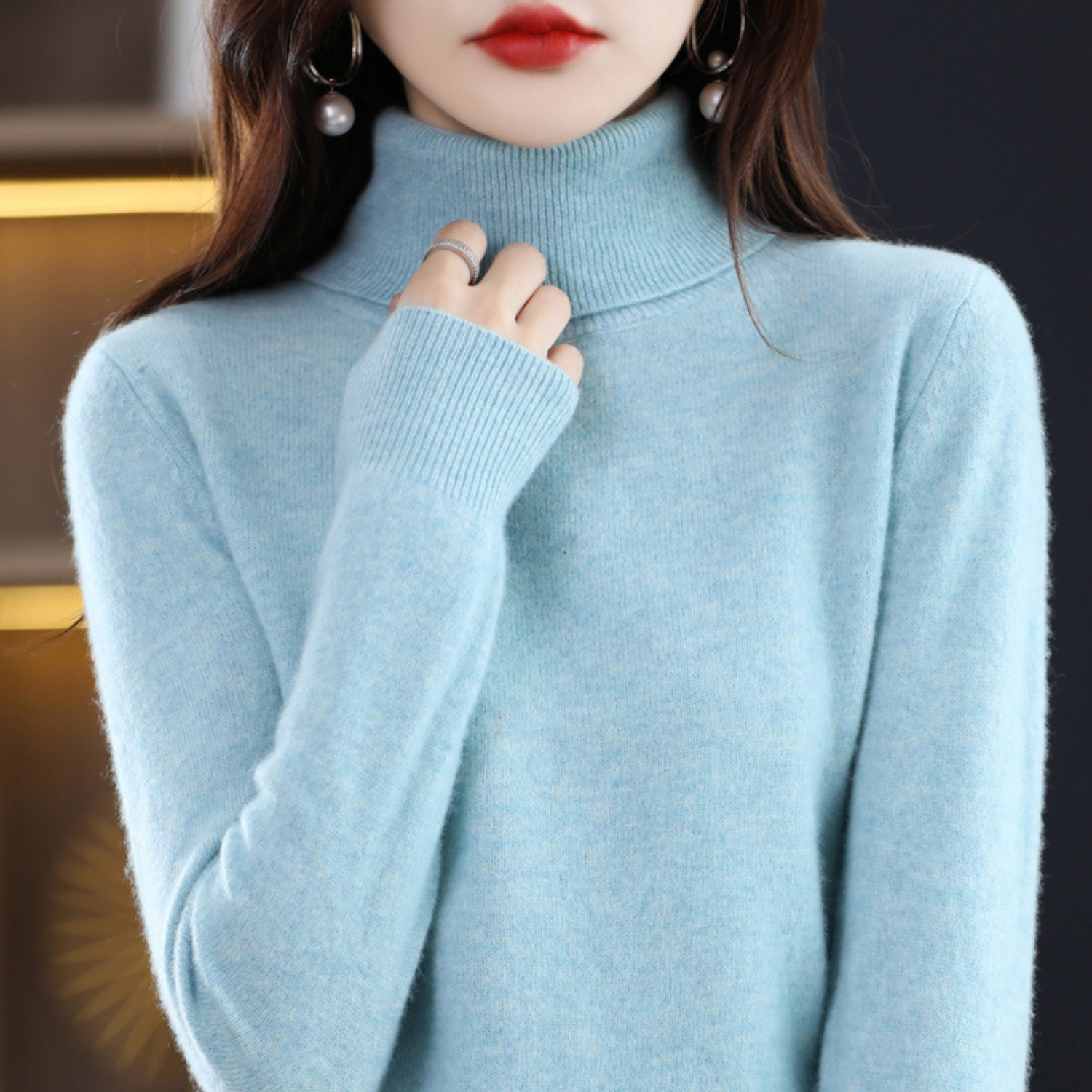 Luxury Cashmere Ladies Turtleneck - Elena - Image 3