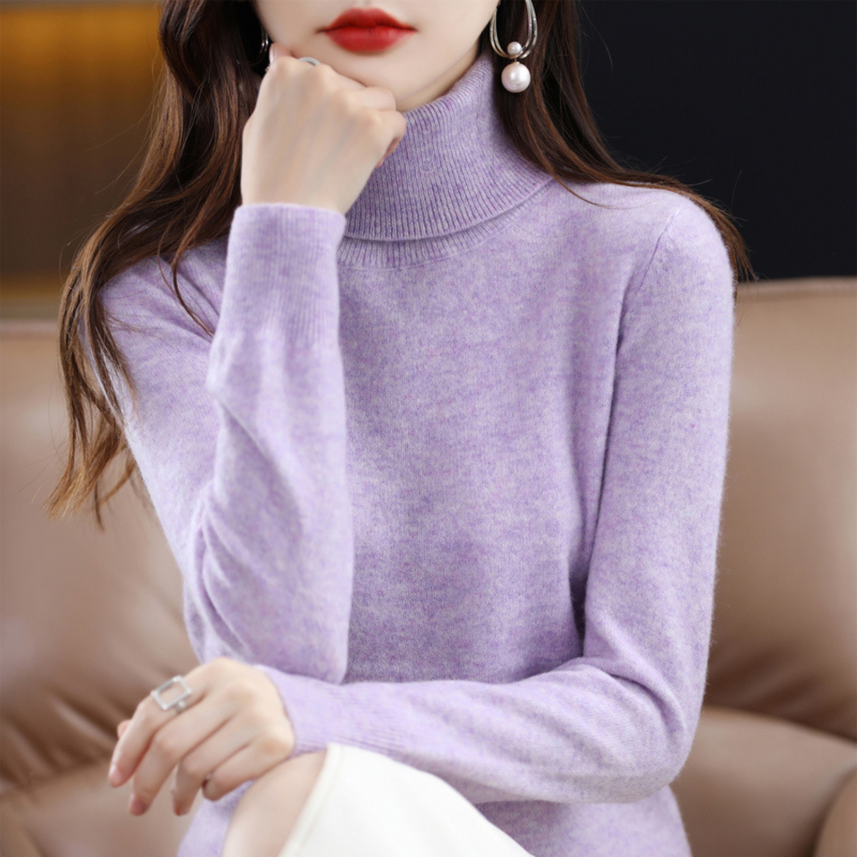 Luxury Cashmere Ladies Turtleneck - Elena - Image 5