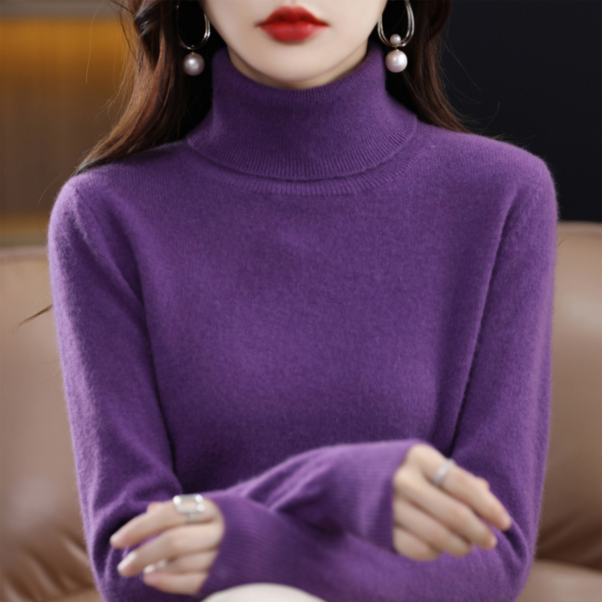 Luxury Cashmere Ladies Turtleneck - Elena - Image 4