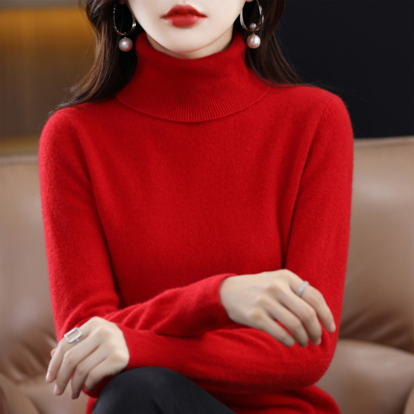 Luxury Cashmere Ladies Turtleneck - Elena - Image 8
