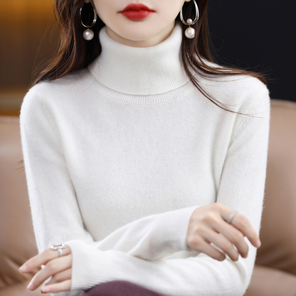 Luxury Cashmere Ladies Turtleneck - Elena - Image 11
