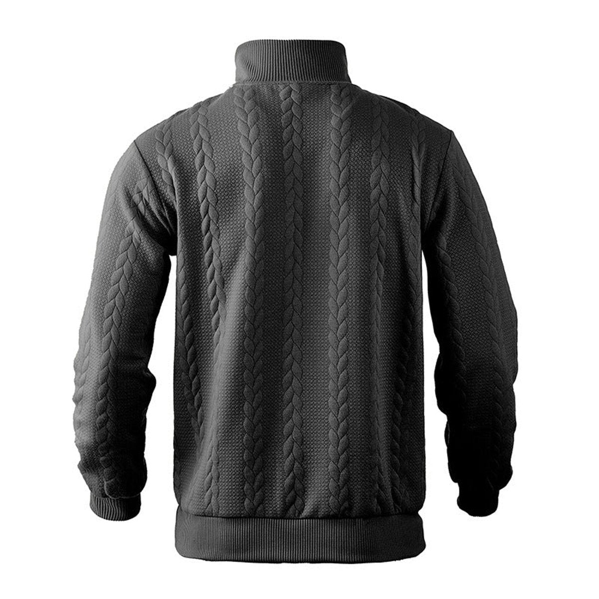 Men's Cable Knit Sweater Quarter-Zip Pullover - Image 12