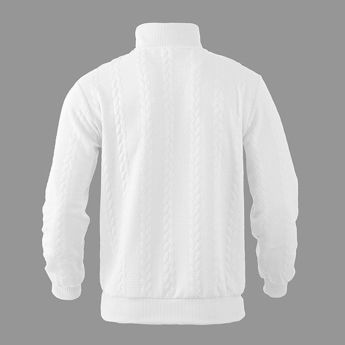 Men's Cable Knit Sweater Quarter-Zip Pullover - Image 15