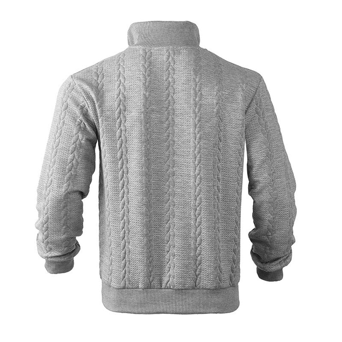 Men's Cable Knit Sweater Quarter-Zip Pullover - Image 3