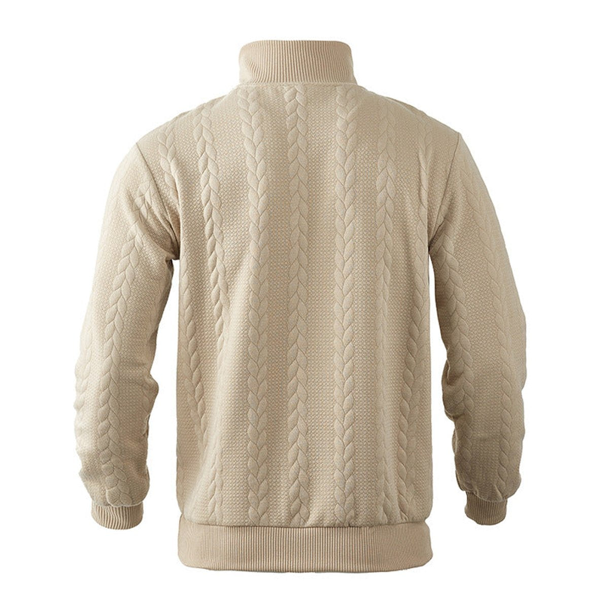 Men's Cable Knit Sweater Quarter-Zip Pullover - Image 6