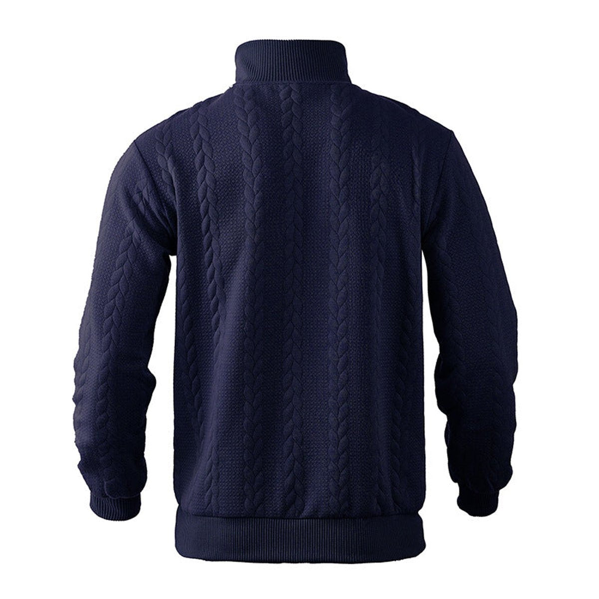Men's Cable Knit Sweater Quarter-Zip Pullover - Image 8
