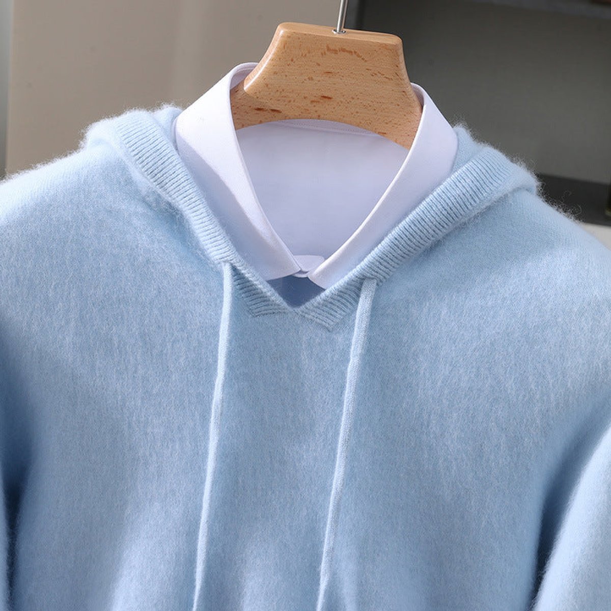 Men's Cashmere Hooded Pullover Knit Sweater - Image 2