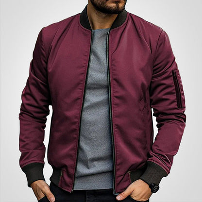 Men's Classic Slim-Fit Zip-Up Bomber Jacket - Image 3
