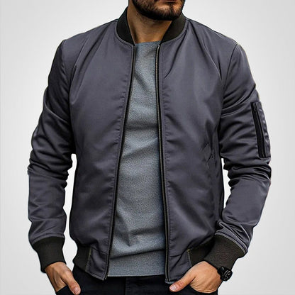Men's Classic Slim-Fit Zip-Up Bomber Jacket - Image 8