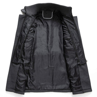 Men's Double-Layer Wool Blend Single-Breasted Overcoat - Image 2