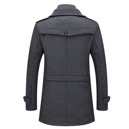 Men's Double-Layer Wool Blend Single-Breasted Overcoat - Image 4