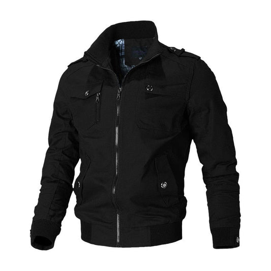 Men's Military-Style Multi-Pocket Bomber Jacket - Image 1