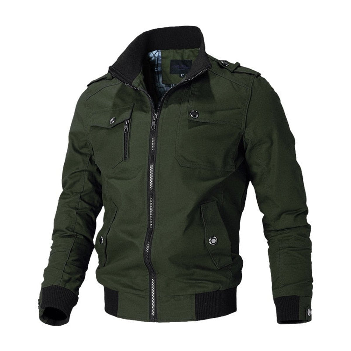 Men's Military-Style Multi-Pocket Bomber Jacket - Image 3