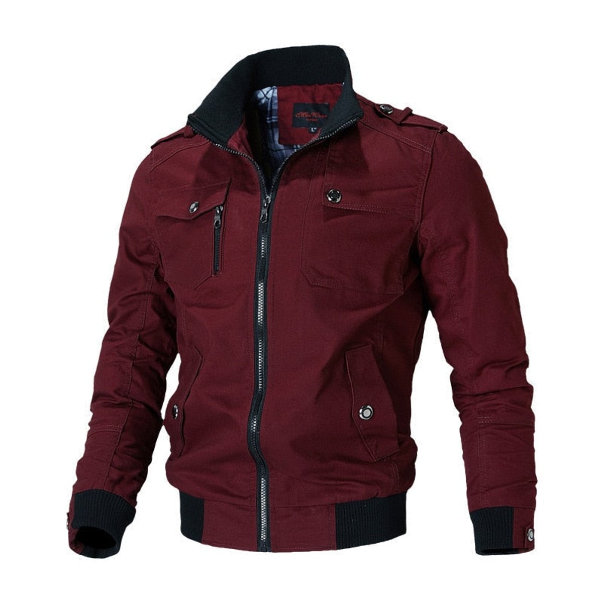Men's Military-Style Multi-Pocket Bomber Jacket - Image 4