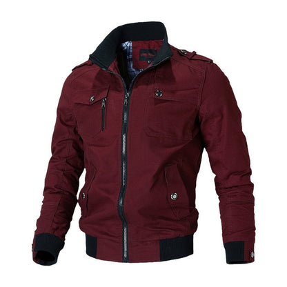 Men's Military-Style Multi-Pocket Bomber Jacket - Image 4