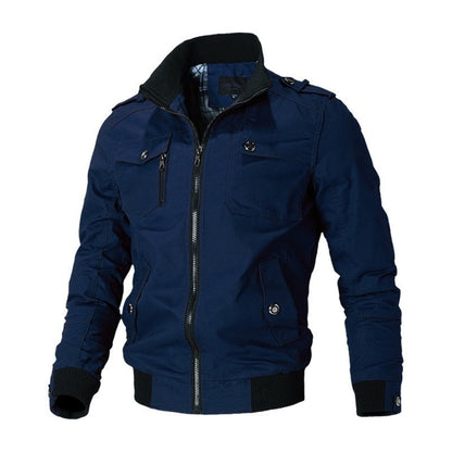 Men's Military-Style Multi-Pocket Bomber Jacket - Image 5