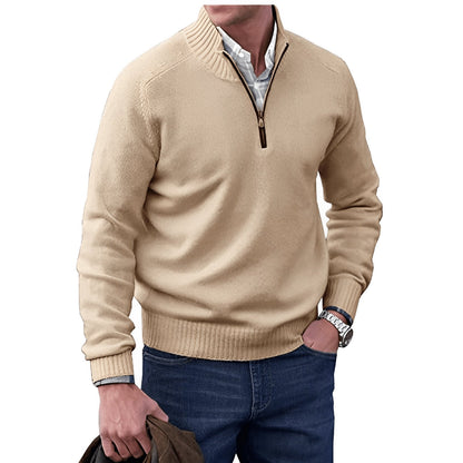 Men's Quarter-Zip Knit Pullover Sweater Regular Fit Long Sleeve - Image 2