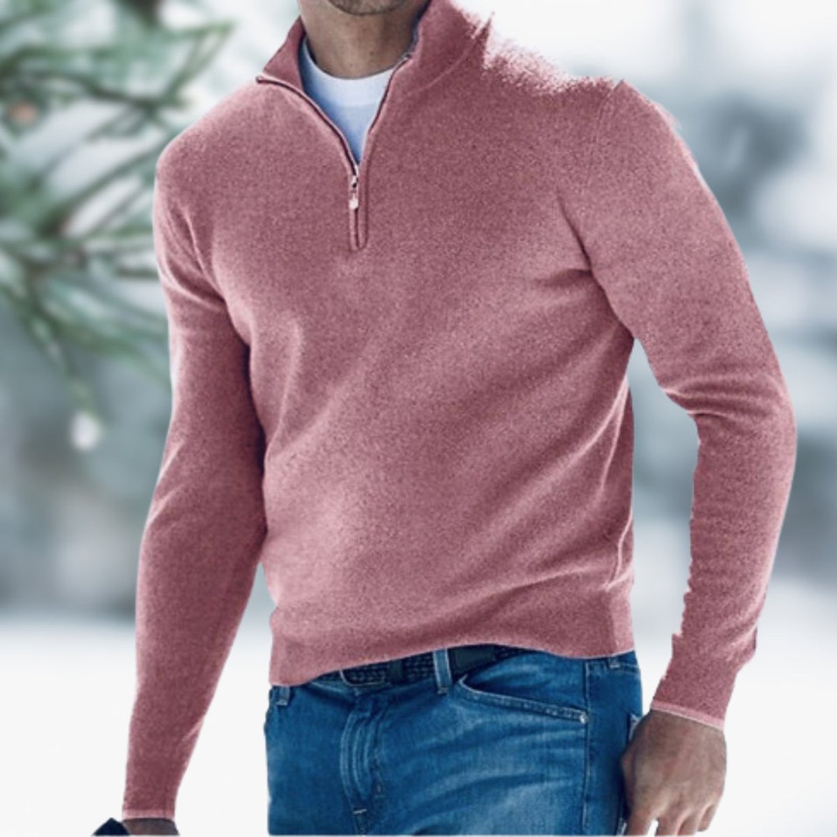 Men's Quarter-Zip Soft Knit Sweater Pullover - Image 10