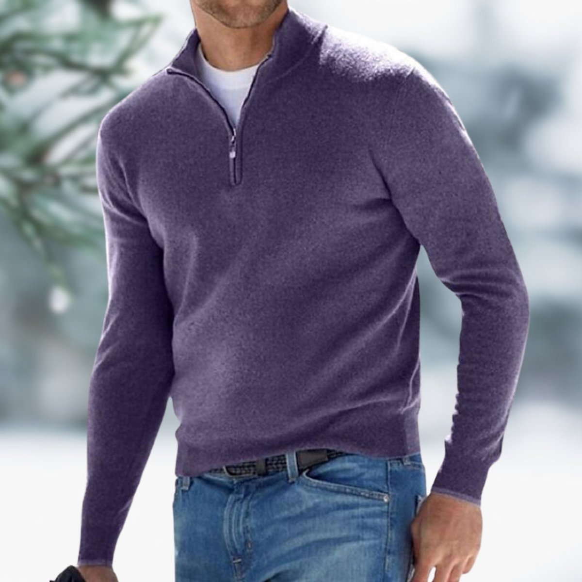 Men's Quarter-Zip Soft Knit Sweater Pullover - Image 11