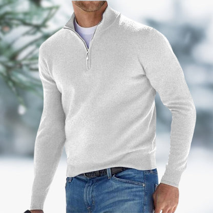 Men's Quarter-Zip Soft Knit Sweater Pullover - Image 3