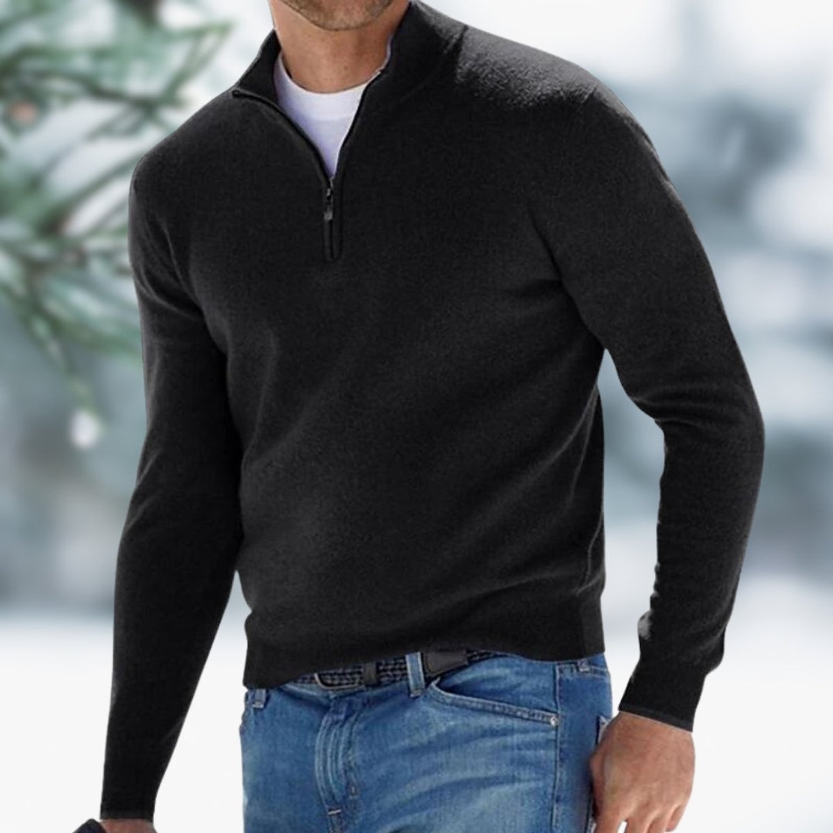 Men's Quarter-Zip Soft Knit Sweater Pullover - Image 4