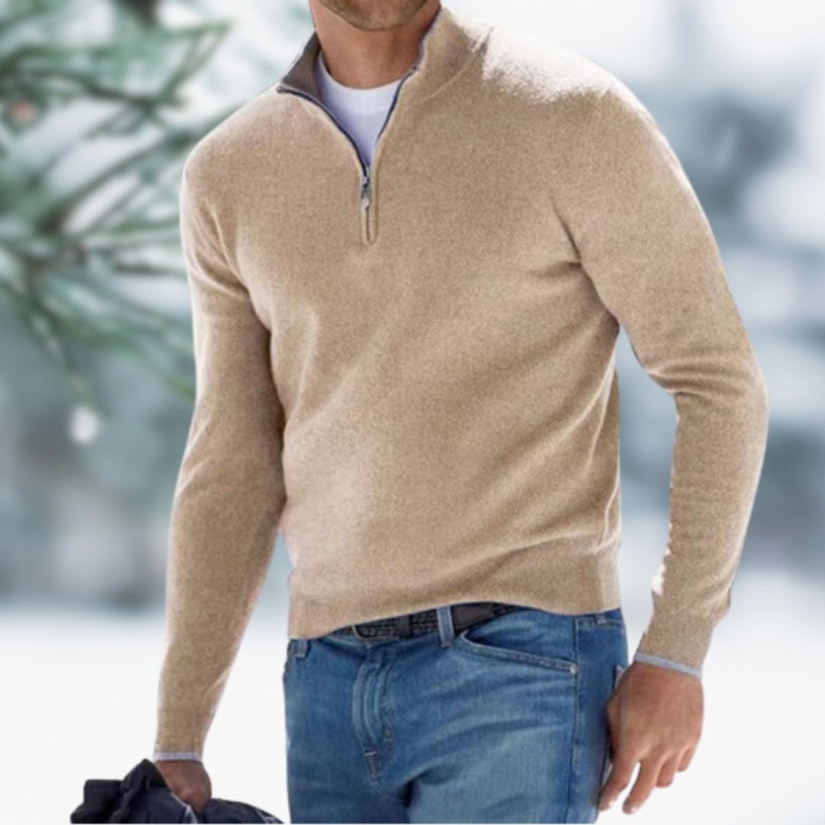 Men's Quarter-Zip Soft Knit Sweater Pullover - Image 5