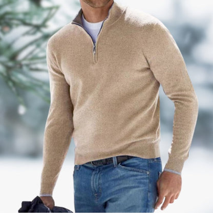 Men's Quarter-Zip Soft Knit Sweater Pullover - Image 5