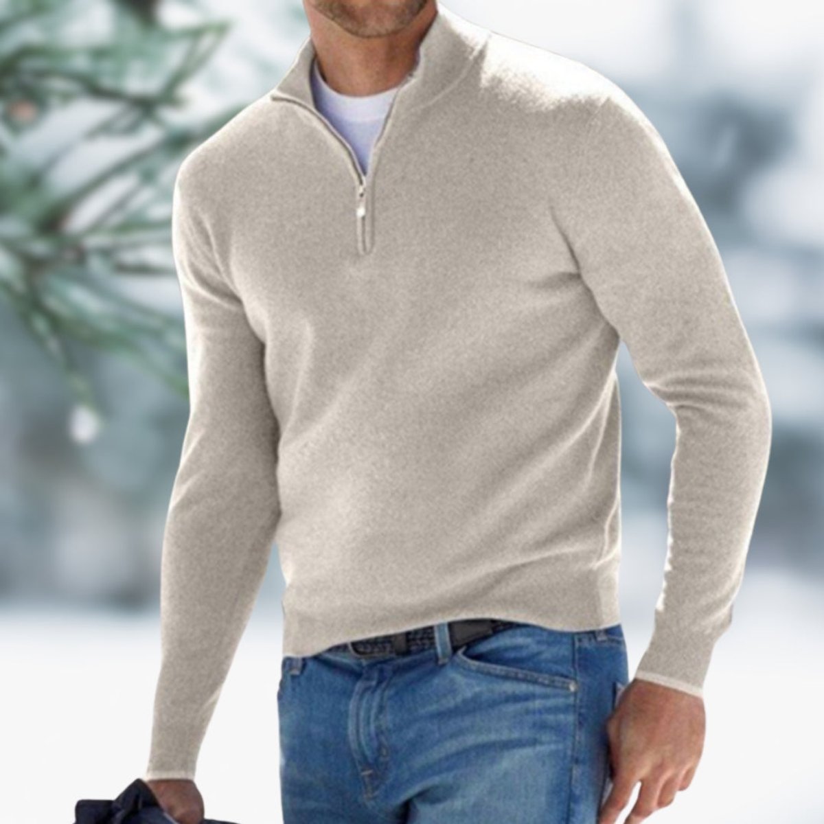 Men's Quarter-Zip Soft Knit Sweater Pullover - Image 6