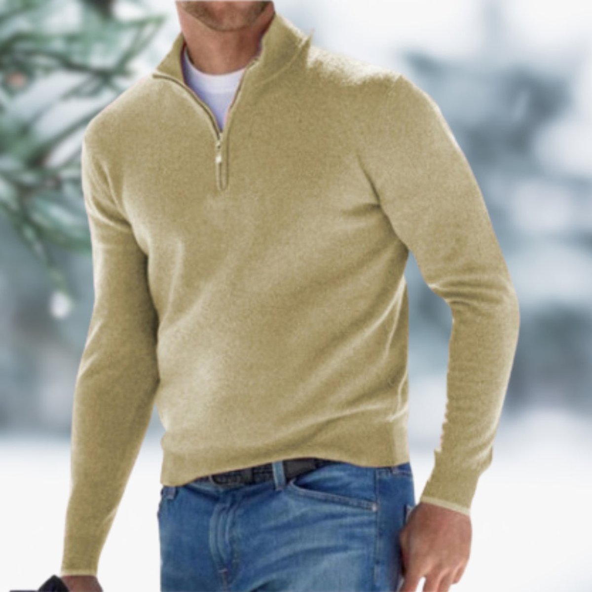 Men's Quarter-Zip Soft Knit Sweater Pullover - Image 8