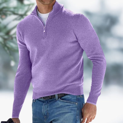 Men's Quarter-Zip Soft Knit Sweater Pullover - Image 9