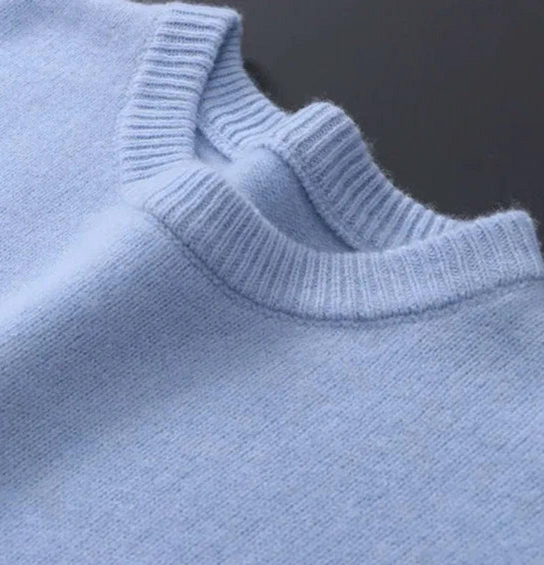 Men's Soft Mohair Crewneck Knit Sweater Pullover - Image 2