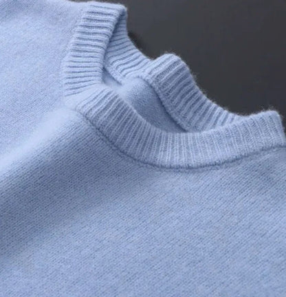 Men's Soft Mohair Crewneck Knit Sweater Pullover - Image 2