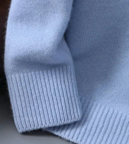 Men's Soft Mohair Crewneck Knit Sweater Pullover - Image 3