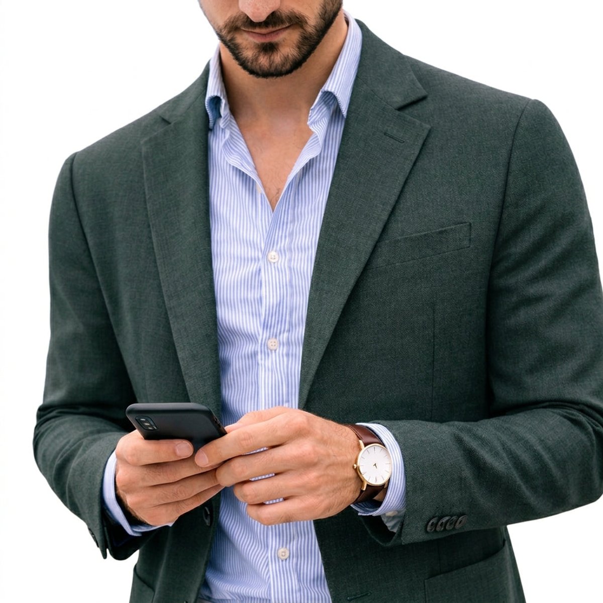 Men's Tailored Knit Blazer Mens Winter Coat Notch Lapel - Image 6