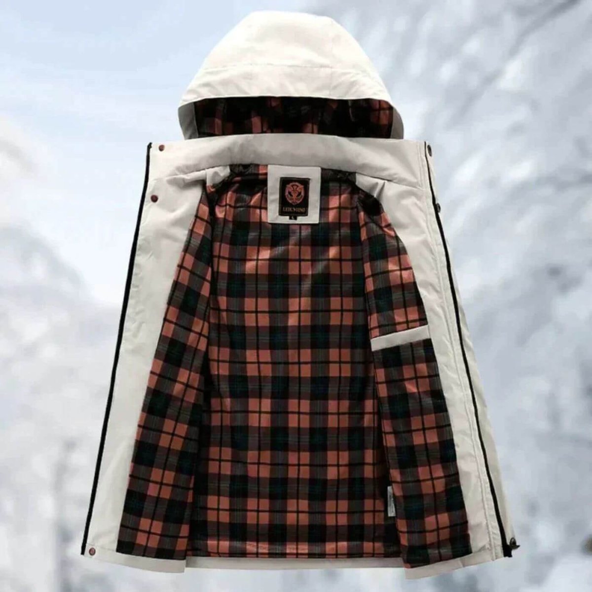 Men's Waterproof Hooded Quilted Jacket Windproof Outdoor Parka - Image 3