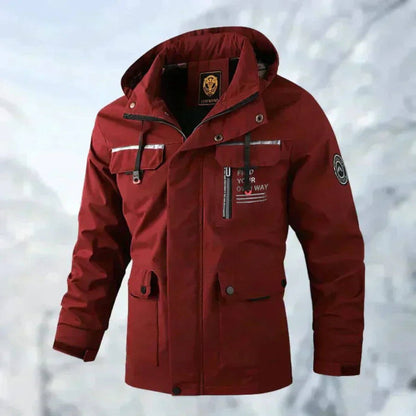 Men's Waterproof Hooded Quilted Jacket Windproof Outdoor Parka - Image 6