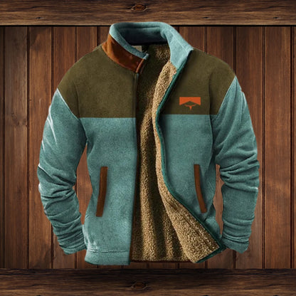 Men's Western Sherpa-Lined Full-Zip Fleece Bomber Jacket - Image 9