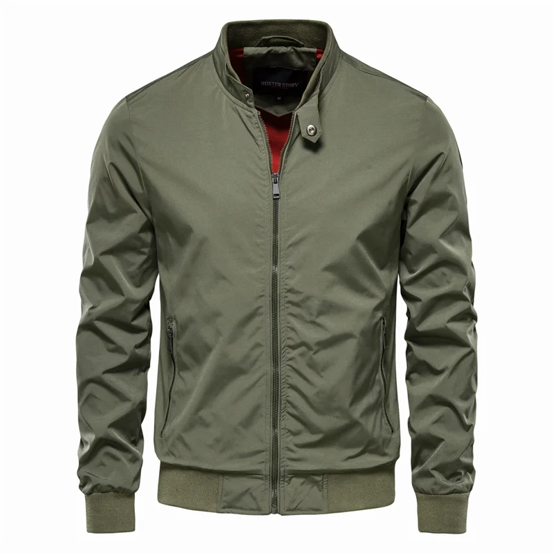Men's Classic Lightweight Zip-Up Bomber Jacket - Image 2