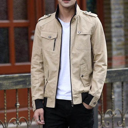Men's Zip Up Casual Bomber Jacket - Image 1