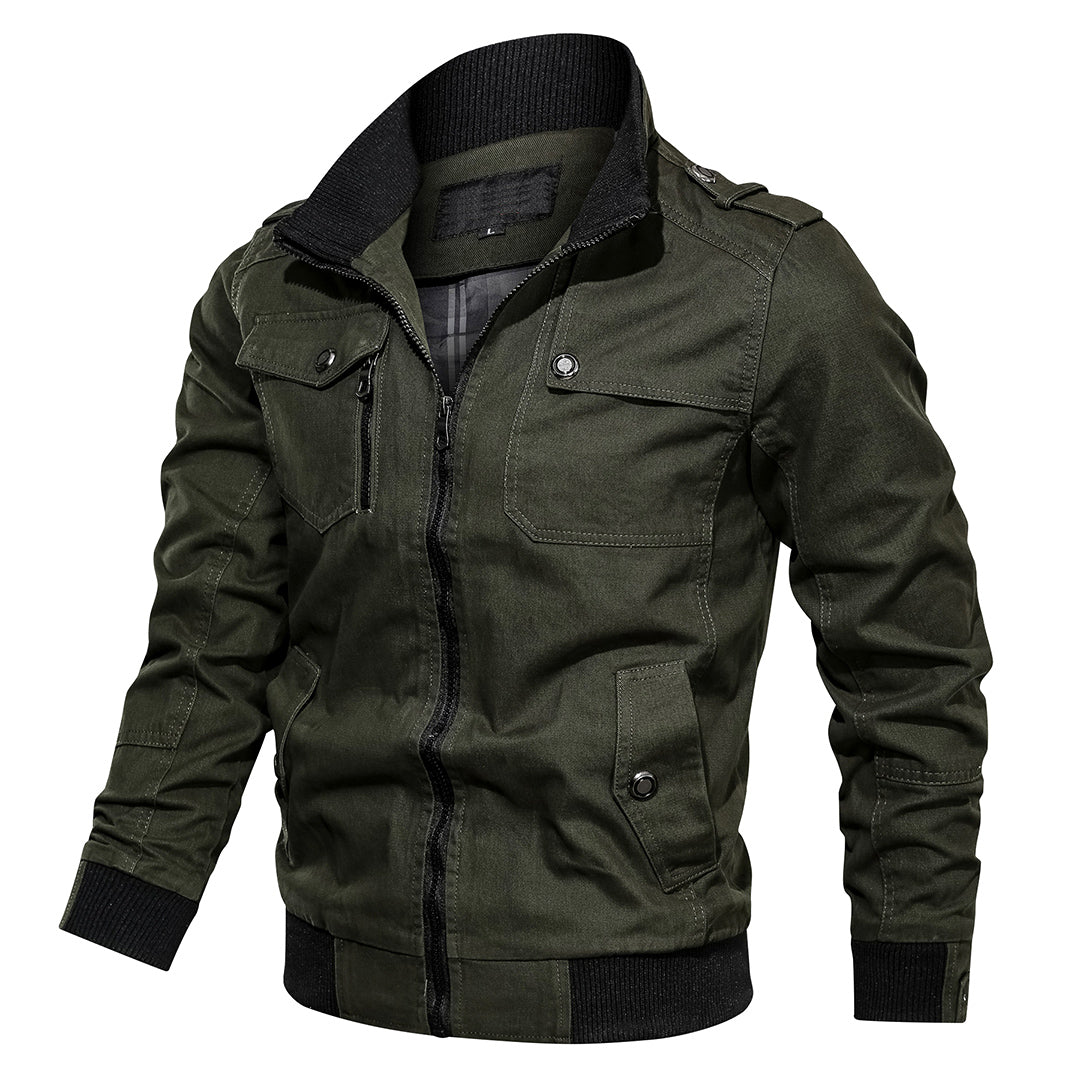 Men's Zip Up Casual Bomber Jacket - Image 3