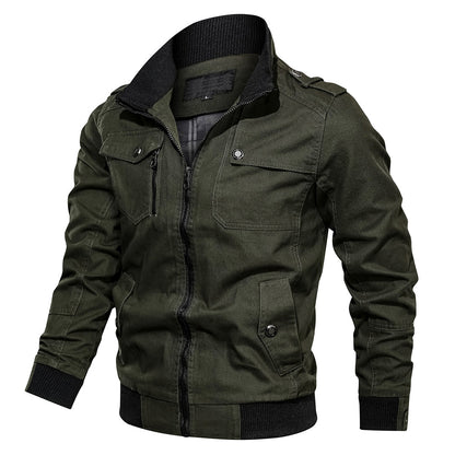 Men's Zip Up Casual Bomber Jacket - Image 3