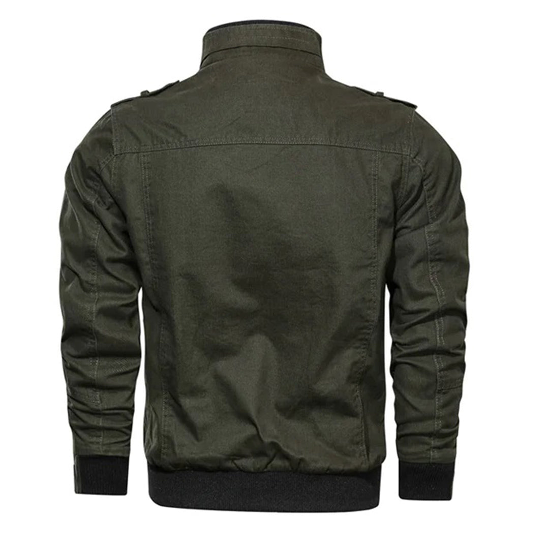 Men's Zip Up Casual Bomber Jacket - Image 4