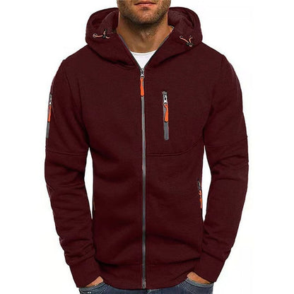 Men's Zip-Up Hooded Knit Sweater Fleece Pullover Hoodie - Image 5