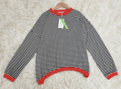 Orange-navy-blue-white striped Long Sleeve - HerbstStreifen - Image 3