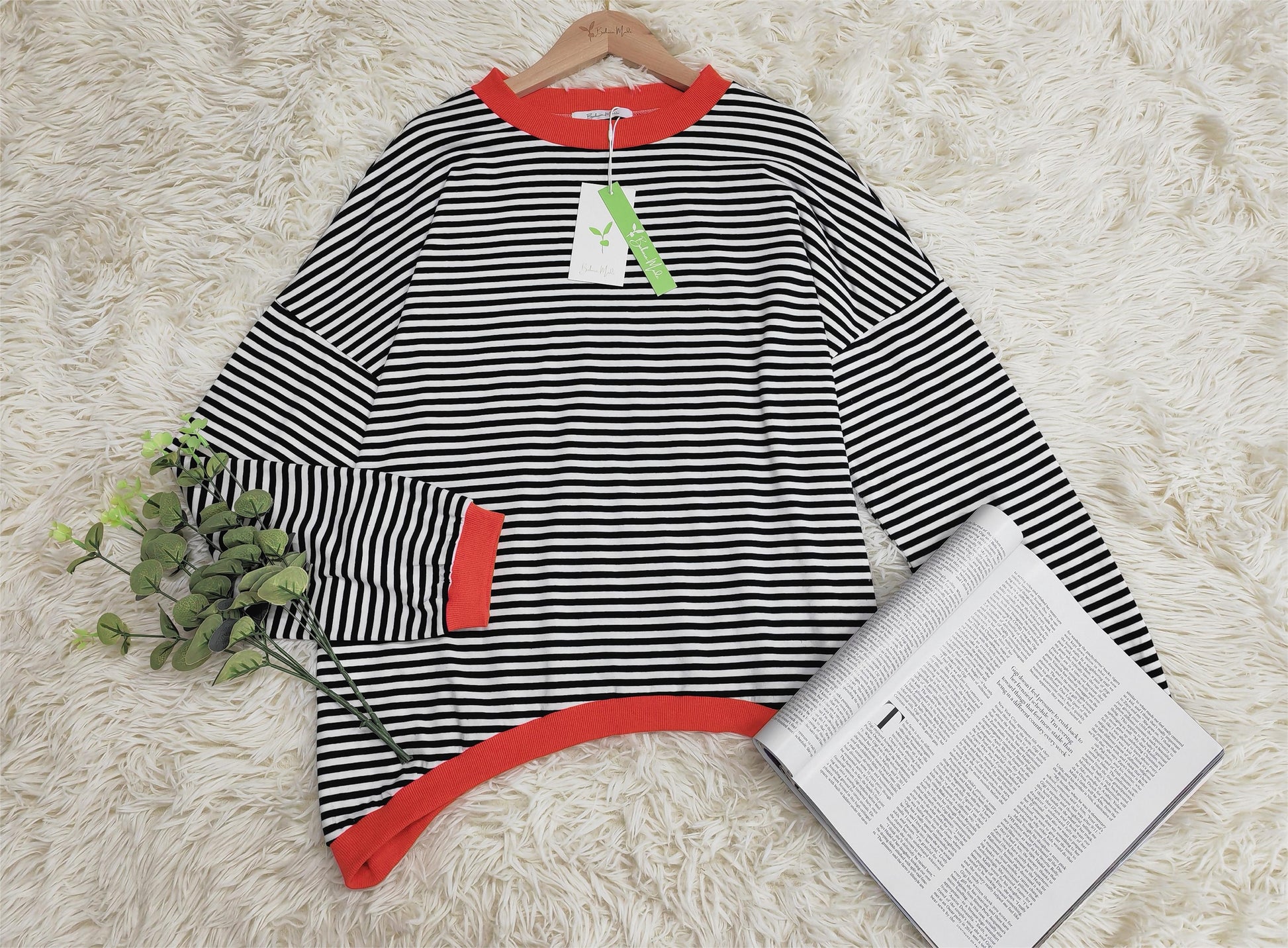Orange-navy-blue-white striped Long Sleeve - HerbstStreifen - Image 5