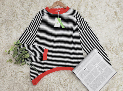 Orange-navy-blue-white striped Long Sleeve - HerbstStreifen - Image 5